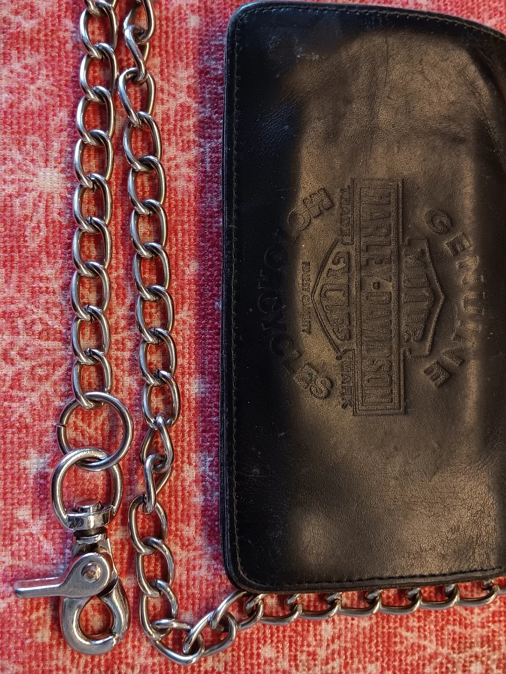 Harley-Davidson Black Leather Chain Wallet with Big Chain